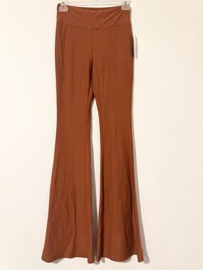 No Boundaries Knit Flare Pants - Brown